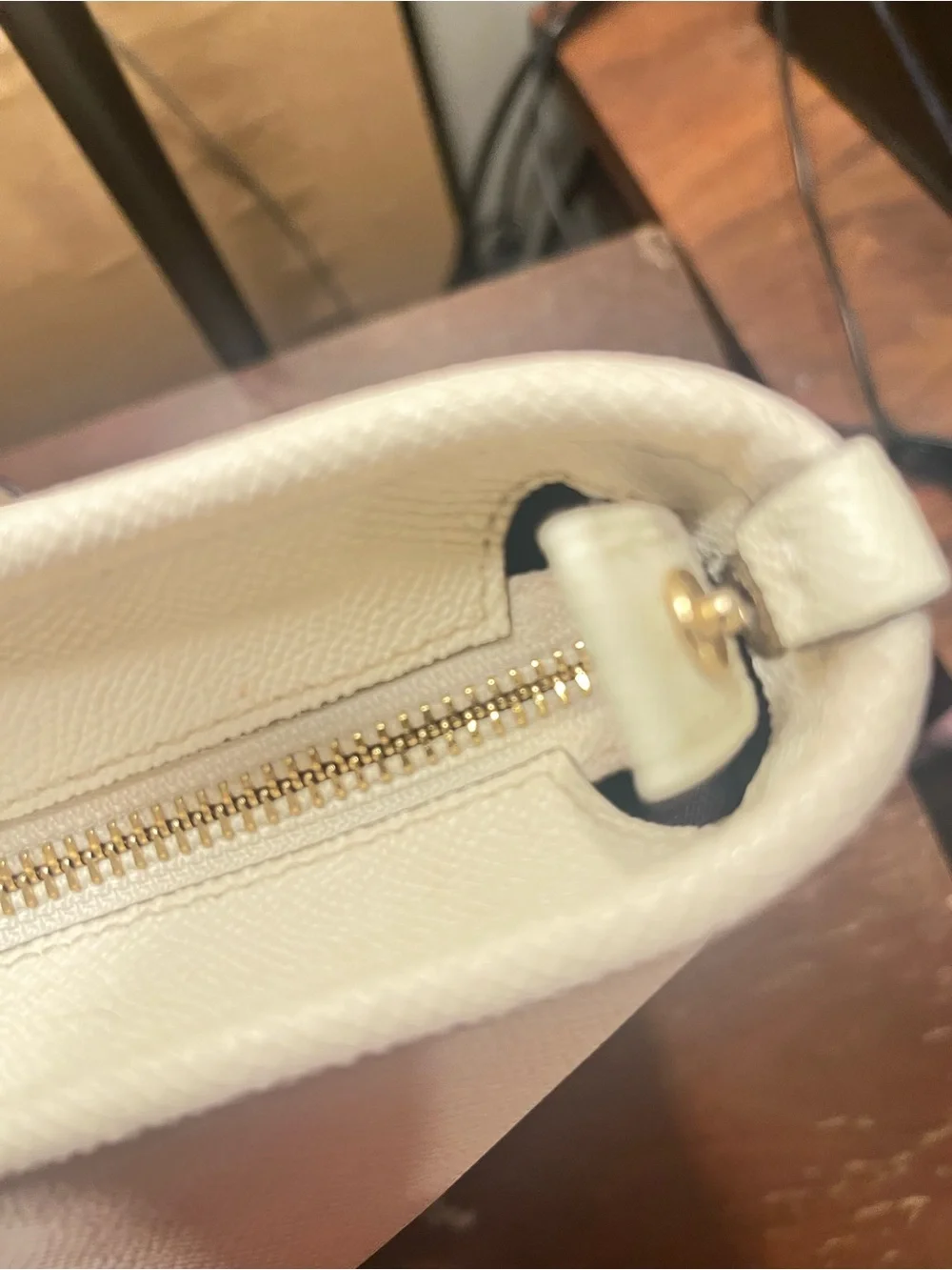 Coach Cream Leather Tote with Stud Embellishments